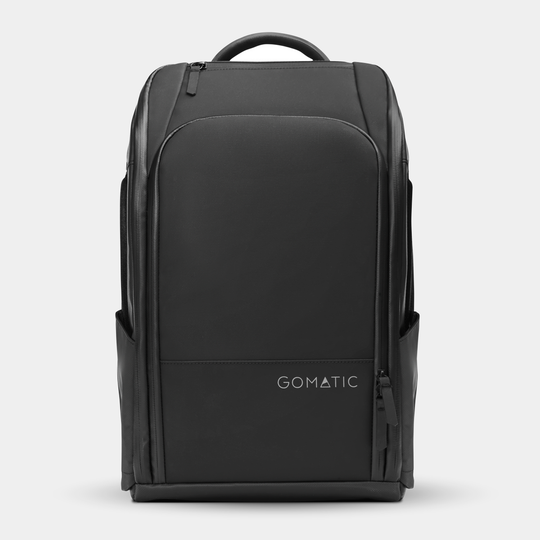 Gomatic Black Backpack Front View#color_black
