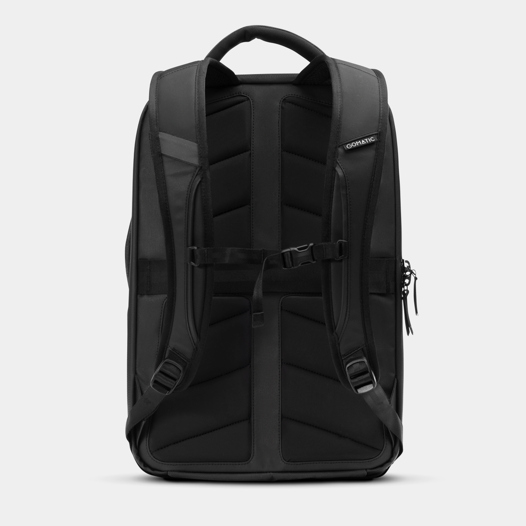 Gomatic Black Backpack Angle Back View#color_black