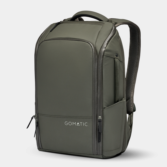Gomatic Olive Backpack Back View#color_olive