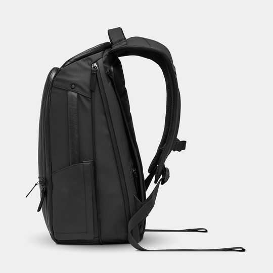 Gomatic Black Backpack Expanded Side View#color_black