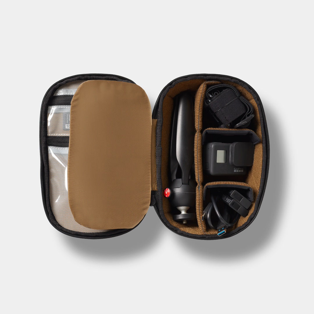 Opened Main Gear Black McKinnon Tech Organizer Vertical View