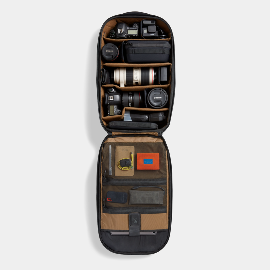 Gomatic Black McKinnon Camera Pack 35L Open View