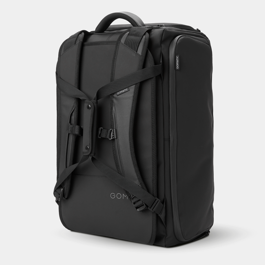 Gomatic Black Travel Bag 40L Back Angle View