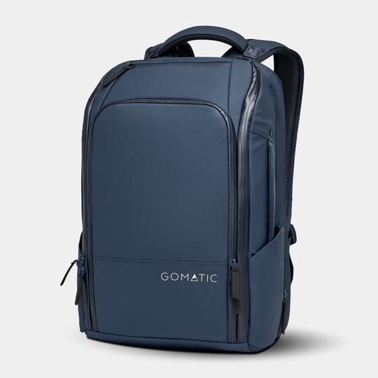 Gomatic Navy Travel Pack 14L Front Angle View#color_navy