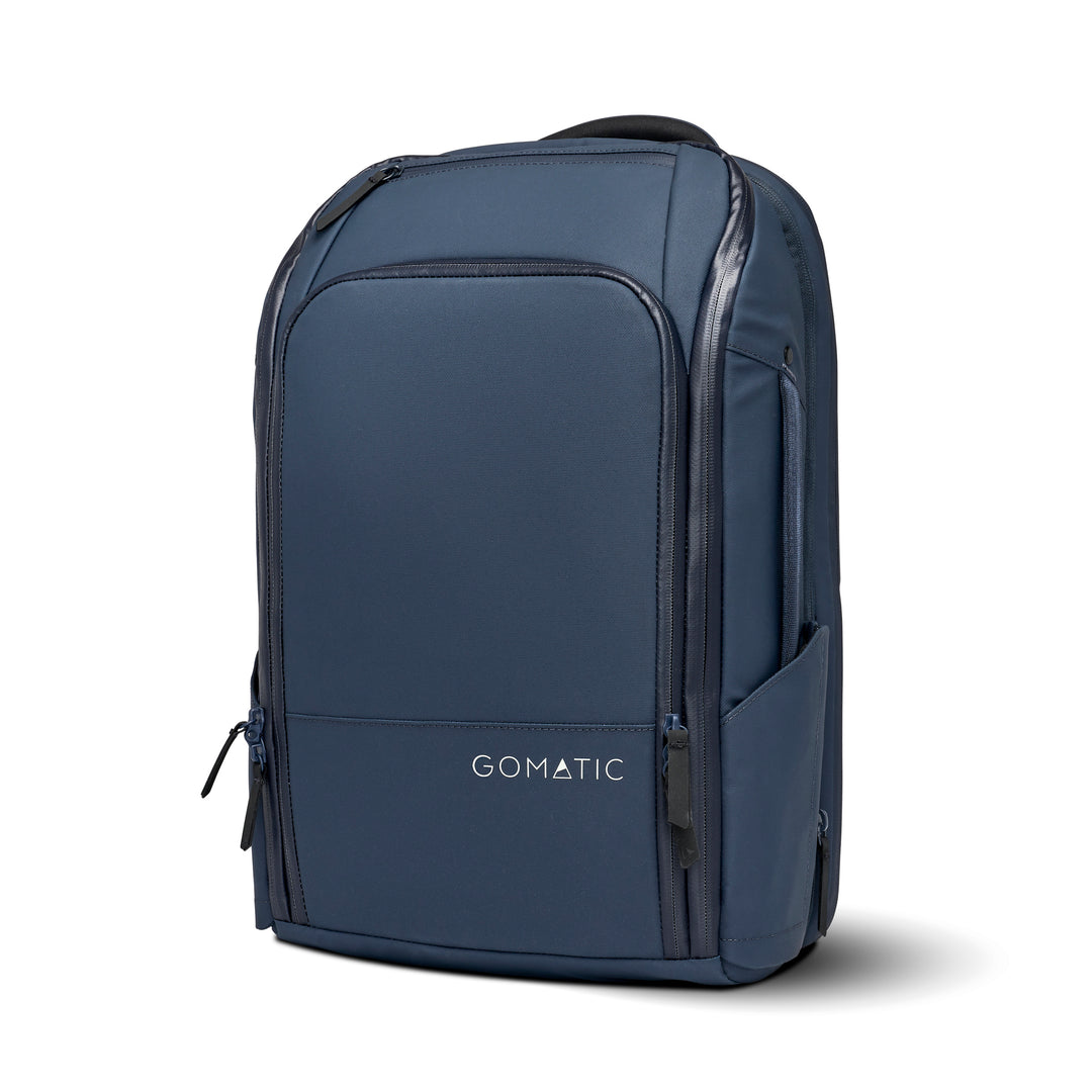 Gomatic Navy Travel Pack 14L Front Angle View#color_navy